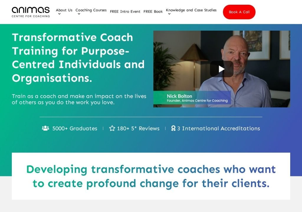Animas Coaching website screenshot