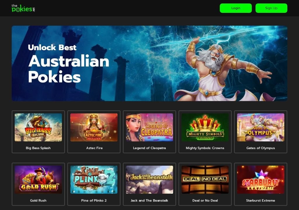 The Pokies Net website screenshot